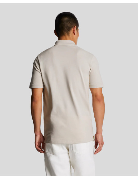 Polo manga corta plain Lyle & Scott beige
