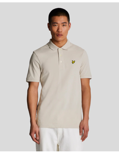 Polo manga corta plain Lyle & Scott beige