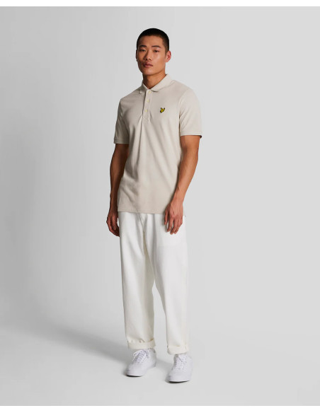 Polo manga corta plain Lyle & Scott beige