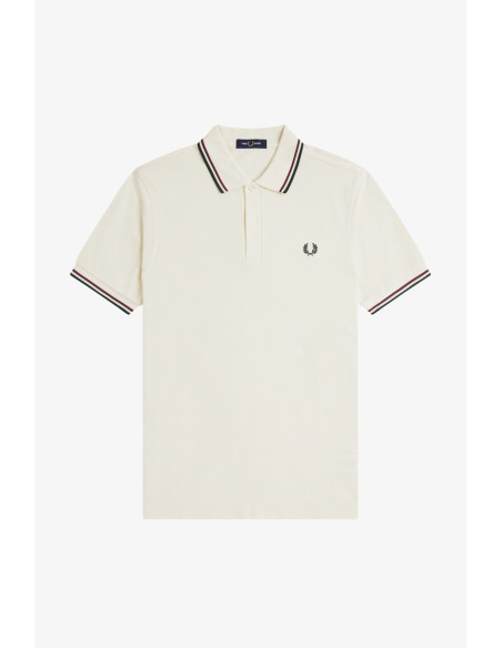 Polo piqué clásico Fred Perry hombre blanco crudo