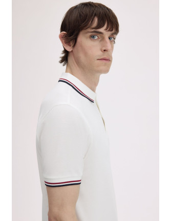 Polo piqué clásico Fred Perry hombre blanco 2