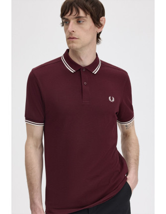 Polo piqué clásico Fred Perry hombre rojo burdeos