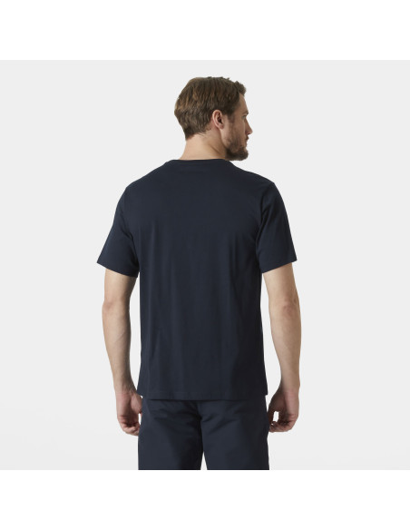 Camiseta logo Helly Hansen hombre algodón azul marino