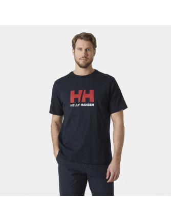 Camiseta logo Helly Hansen hombre algodón azul marino