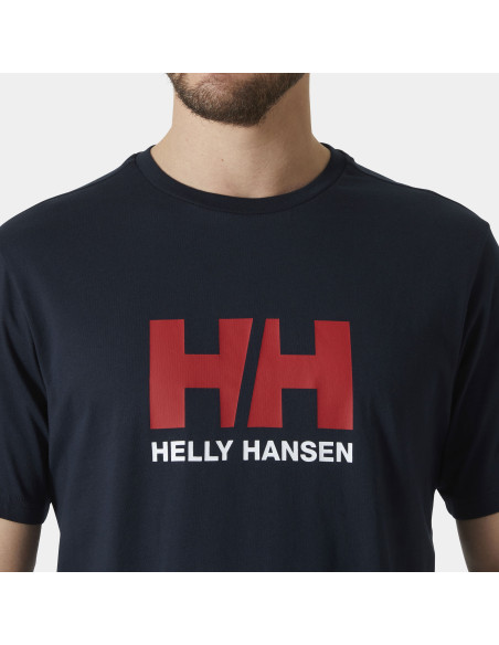 Camiseta logo Helly Hansen hombre algodón azul marino