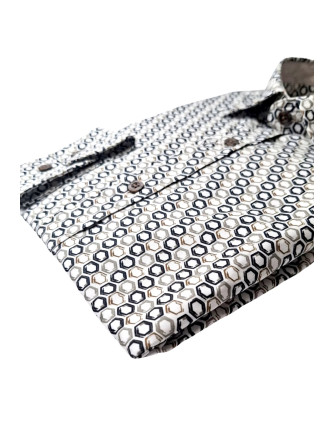 Camisa estampada geométrica Oman Corsare gris 2