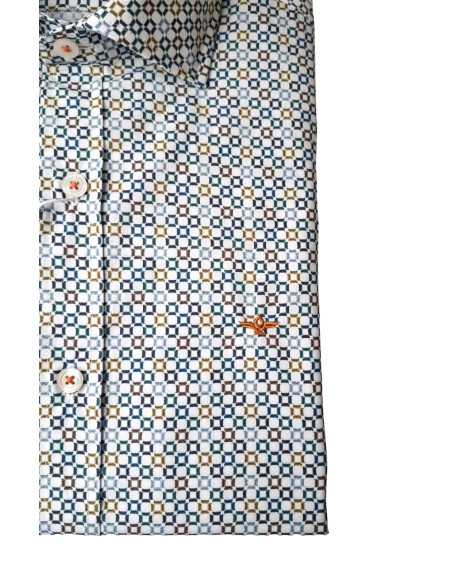 Camisa estampada cuadros Yate Corsare blanco