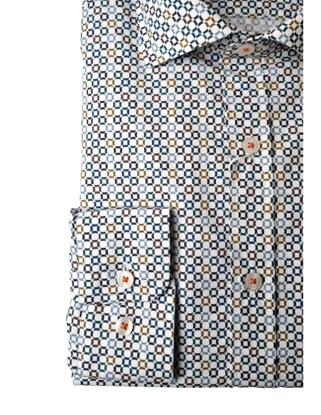 Camisa estampada cuadros Yate Corsare blanco