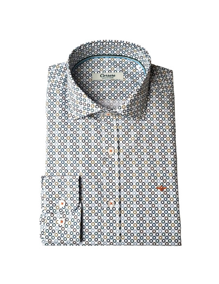 Camisa estampada cuadros Yate Corsare blanco