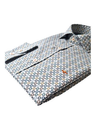 Camisa estampada cuadros Yate Corsare blanco 2