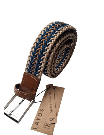 Cinturón elástico Layos espiga sport verde y beige