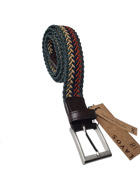 Cinturón elástico Layos espiga sport verde kaki