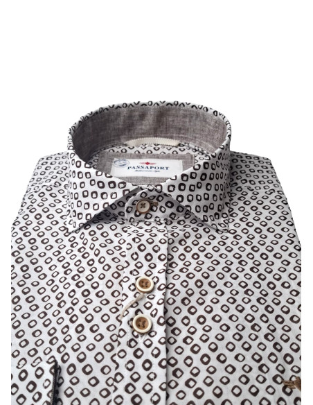Camisa estampada rombos Passaport Bagur marrón