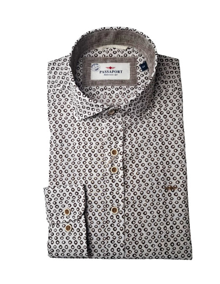 Camisa estampada rombos Passaport Bagur marrón