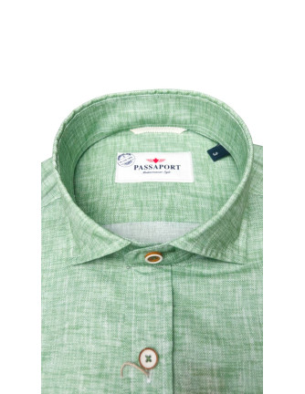 Camisa lino manga larga Passaport Nules verde