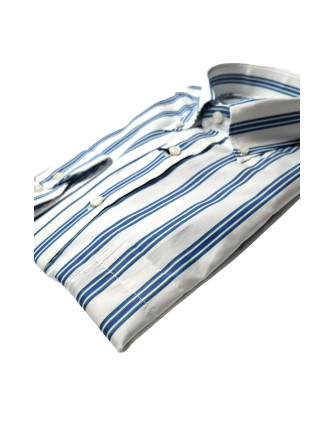 Camisa rayas Aspen Mirto blanca rayas azul marino y verde 2