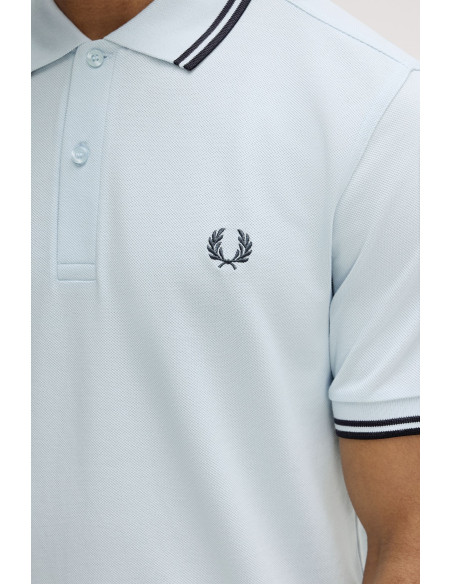 Polo manga corta M3600 Fred Perry azul hielo