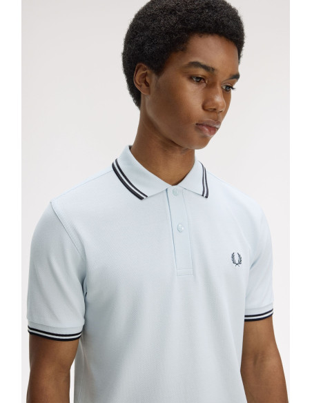 Polo manga corta M3600 Fred Perry azul hielo