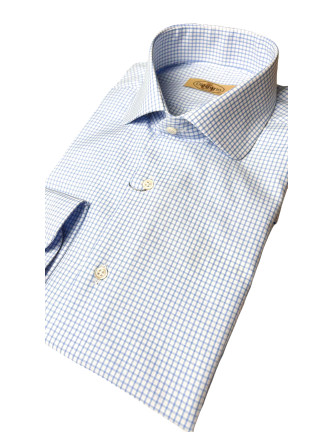 Camisa micro-cuadros Watson azul celeste 2