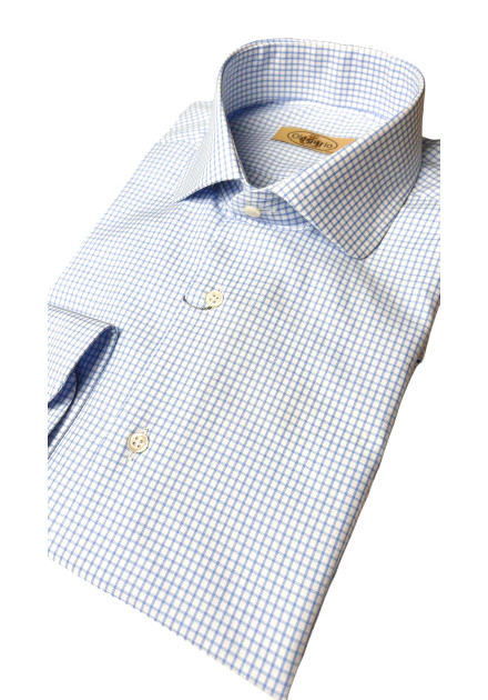 Camisa micro-cuadros Watson azul celeste