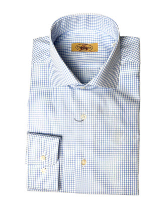 Camisa micro-cuadros Watson azul celeste