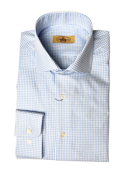 Camisa micro-cuadros Watson azul celeste