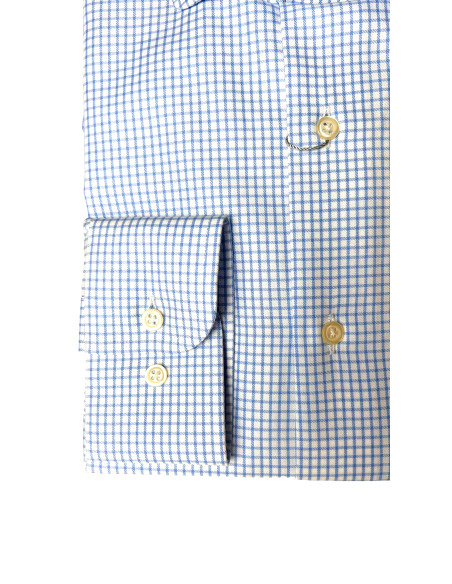 Camisa micro-cuadros Watson azul celeste