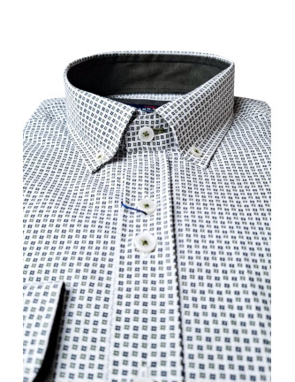 Camisa estampada Menorca Passaport blanca