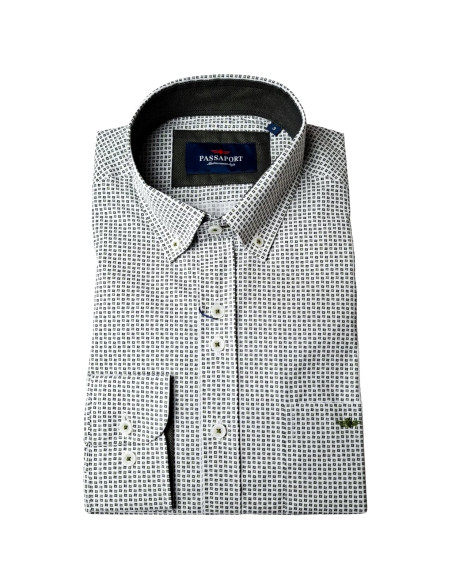 Camisa estampada Menorca Passaport blanca