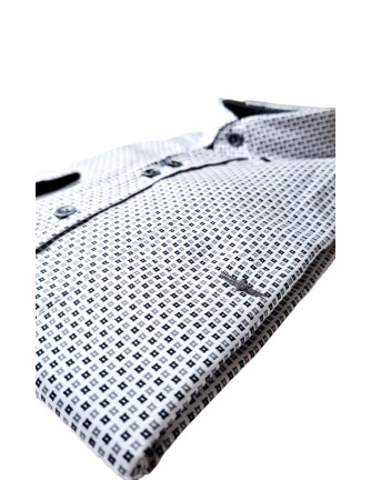 Camisa microestampada Oslo Passaport blanca