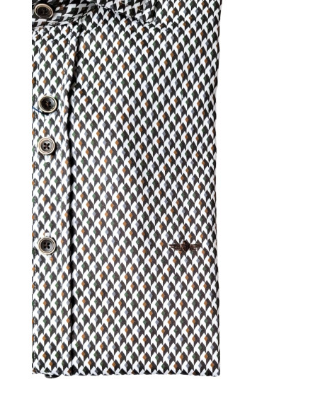 Camisa estampada origami Teruel Passaport blanca